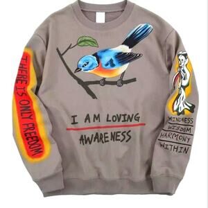 Kanye I Am Loving Awareness Hip Hop Sweatshirt Unisex Crewneck Sz Med